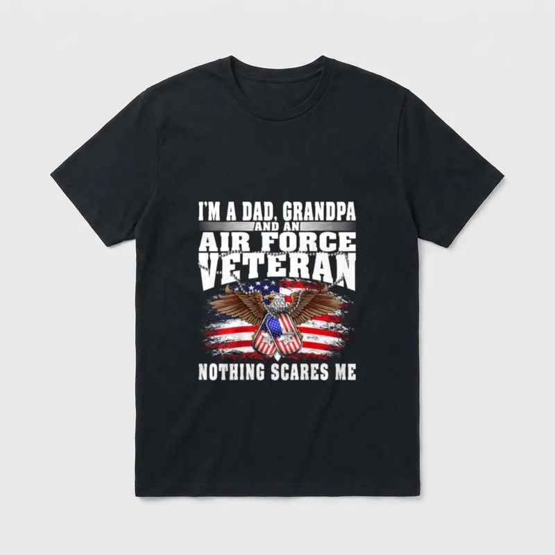 Military Veteran Grandpa Dad T-Shirt – Classic T-Shirt in Black