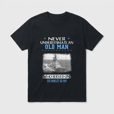 USS Manley DD-940 Destroyer Class Veterans T-Shirt – Classic T-Shirt in Black