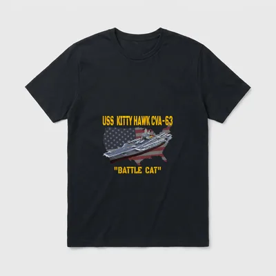 Aircraft Carrier USS Kitty Hawk CVA-63 T-Shirt – Classic T-Shirt in Black