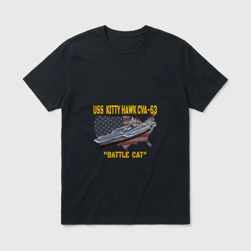 Aircraft Carrier USS Kitty Hawk CVA-63 T-Shirt – Classic T-Shirt in Black