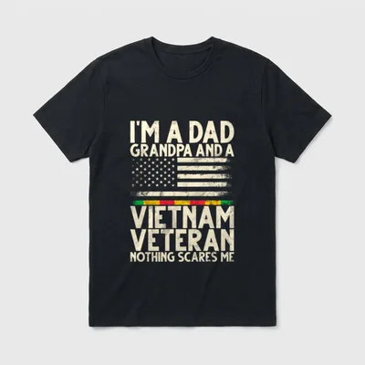 Dad Grandpa and Vietnam Veteran Scares T-Shirt – Classic T-Shirt in Black