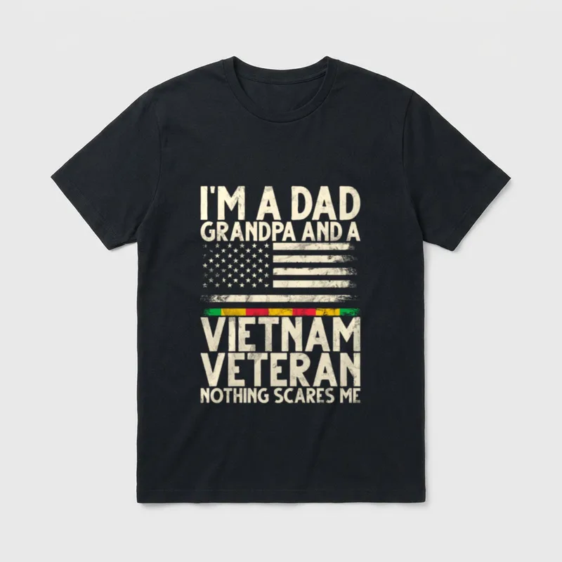 Dad Grandpa and Vietnam Veteran Scares T-Shirt – Classic T-Shirt in Black