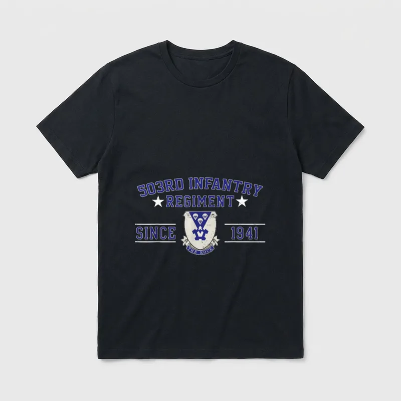 503rd Infantry Regiment Veteran Military Father T-Shirt – Classic T-Shirt in Black