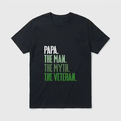 Veteran's Day Papa the Man Myth T-Shirt – Classic T-Shirt in Black
