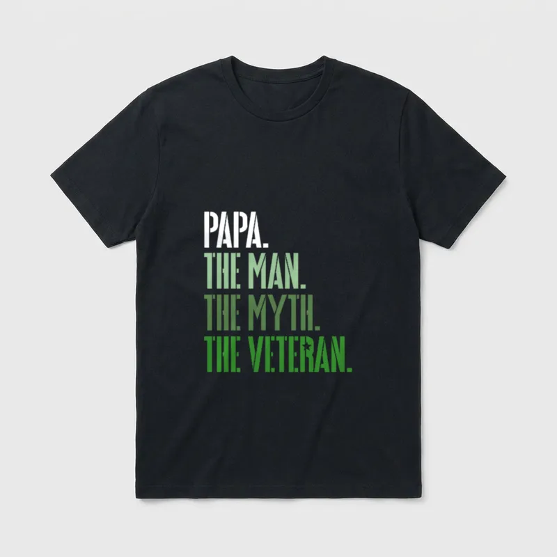 Veteran's Day Papa the Man Myth T-Shirt – Classic T-Shirt in Black