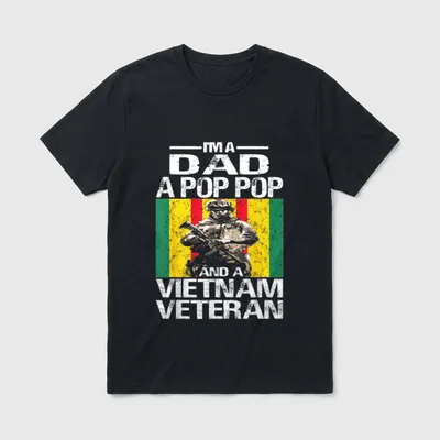Dad Pop Pop Vietnam Veteran Vintage T-Shirt – Classic T-Shirt in Black