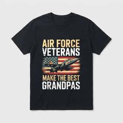 Air Force Grandpa American Patriotic Fighter T-Shirt – Classic T-Shirt in Black