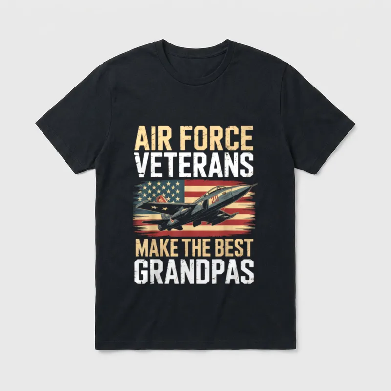 Air Force Grandpa American Patriotic Fighter T-Shirt – Classic T-Shirt in Black