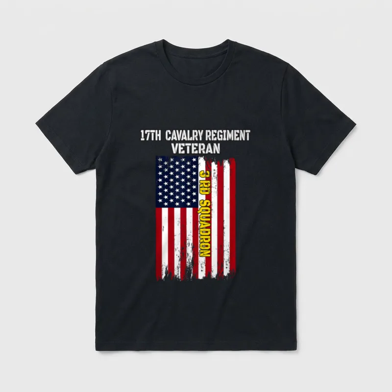 17th Cavalry Regiment Veterans Father Grandpa T-Shirt – Classic T-Shirt in Black