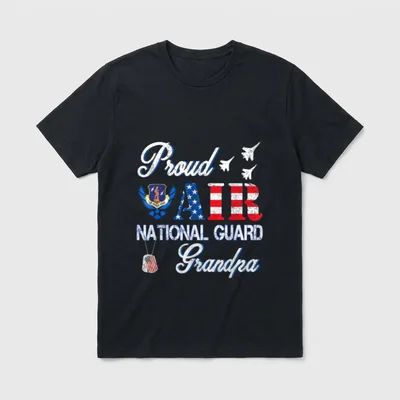 Proud Air National Guard Grandpa Force T-Shirt – Classic T-Shirt in Black