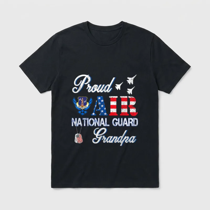 Proud Air National Guard Grandpa Force T-Shirt – Classic T-Shirt in Black