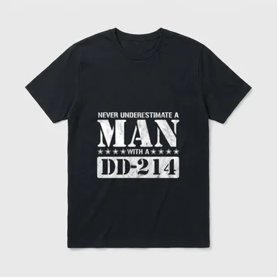 DD 214 Alumni Never Underestimate Old T-Shirt – Classic T-Shirt in Black