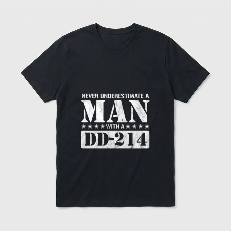 DD 214 Alumni Never Underestimate Old T-Shirt – Classic T-Shirt in Black