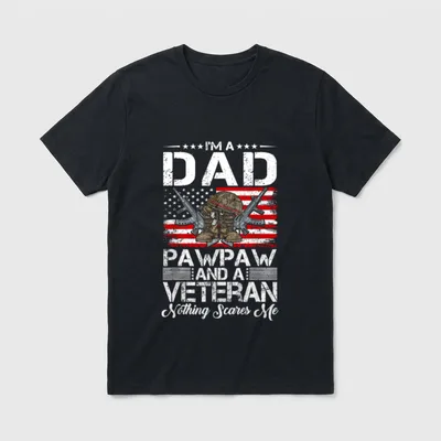 I'm a Dad Pawpaw and Veteran T-Shirt – Classic T-Shirt in Black