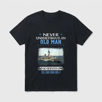 USS John King DDG-3 Destroyer Class T-Shirt – Classic T-Shirt in Black