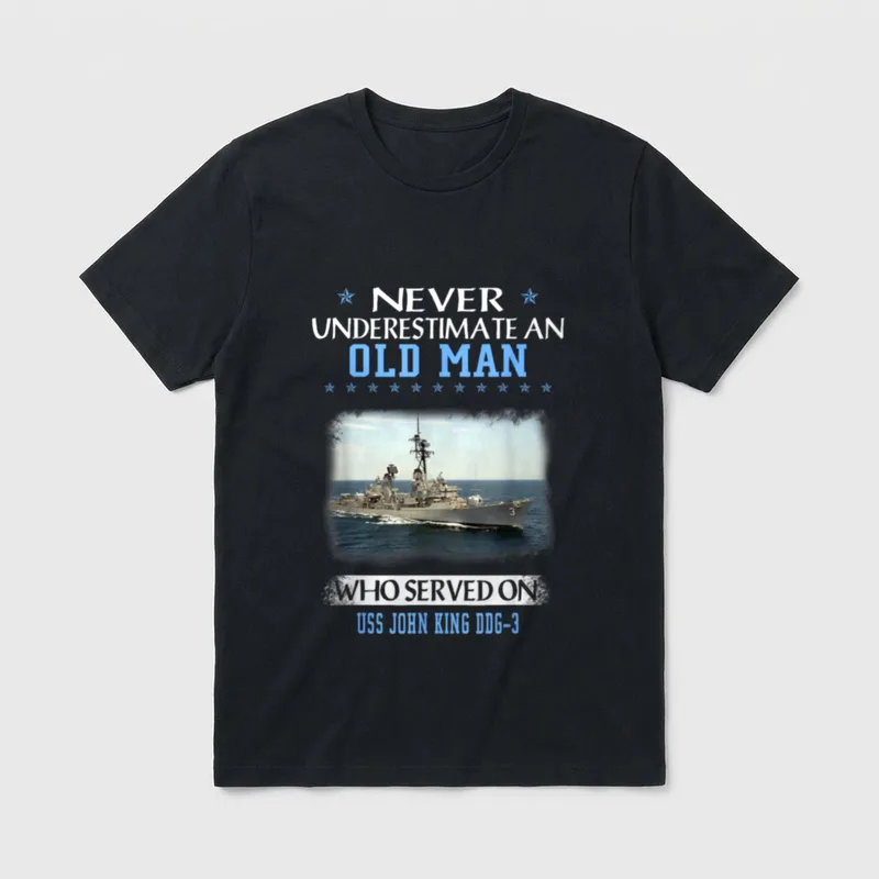 USS John King DDG-3 Destroyer Class T-Shirt – Classic T-Shirt in Black