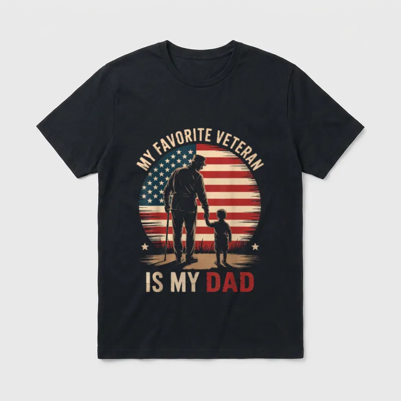 My Favorite Veteran Is Dad Classic T-Shirt – Classic T-Shirt in Black