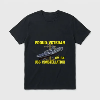Carrier USS Constellation Veterans Father Grandpa T-Shirt – Classic T-Shirt in Black
