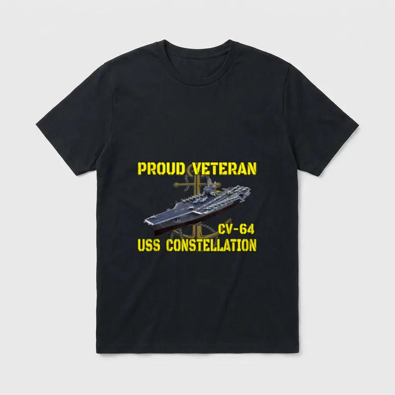 Carrier USS Constellation Veterans Father Grandpa T-Shirt – Classic T-Shirt in Black