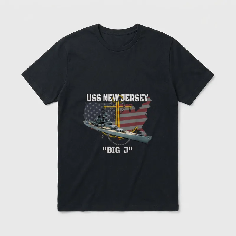 USS New Jersey BB-62 Battleship Day T-Shirt – Classic T-Shirt in Black