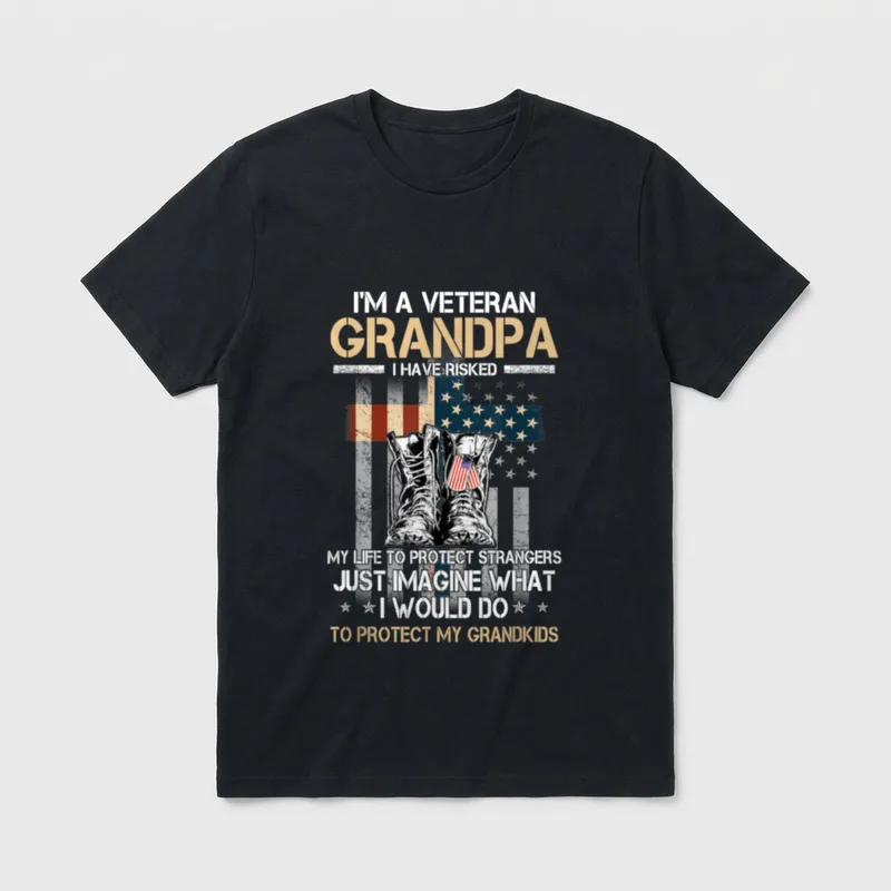 I'm a Veteran Grandpa I Risked T-Shirt – Classic T-Shirt in Black
