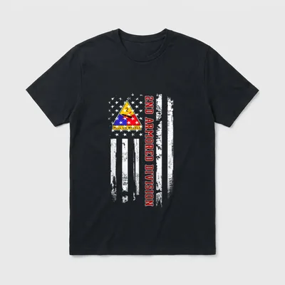 Armored Division American Flag Military Veteran T-Shirt – Classic T-Shirt in Black