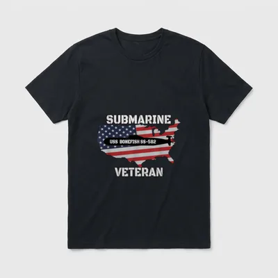 SS-582 Submarine Veterans Day Father Grandpa T-Shirt – Classic T-Shirt in Black