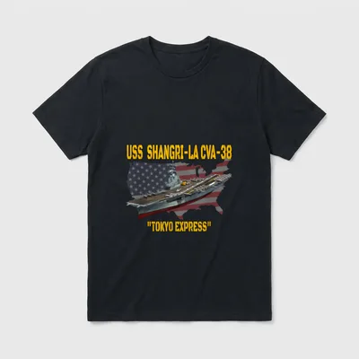 Aircraft Carrier USS Shangri-La CVA-38 Veteran T-Shirt – Classic T-Shirt in Black