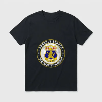 Proudly Served 15th Infantry Regiment Veteran T-Shirt – Classic T-Shirt in Black