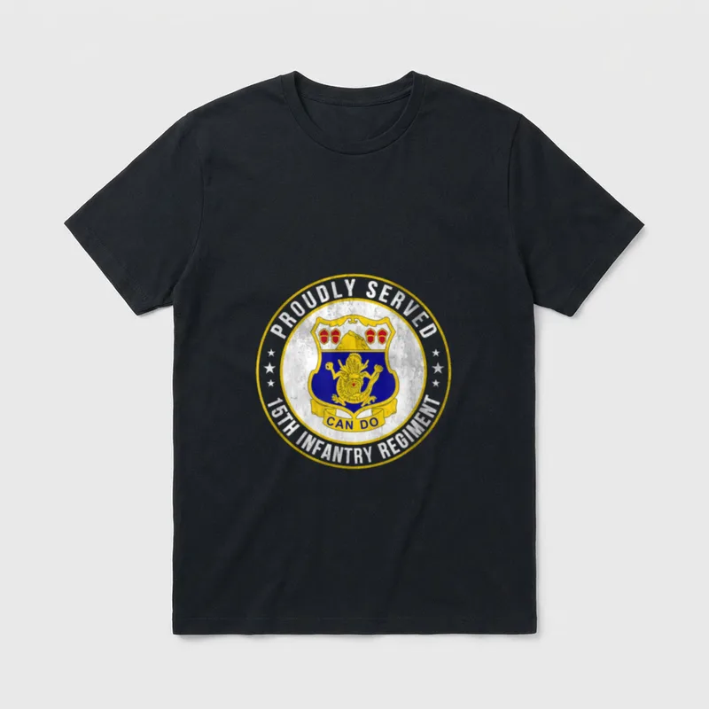 Proudly Served 15th Infantry Regiment Veteran T-Shirt – Classic T-Shirt in Black