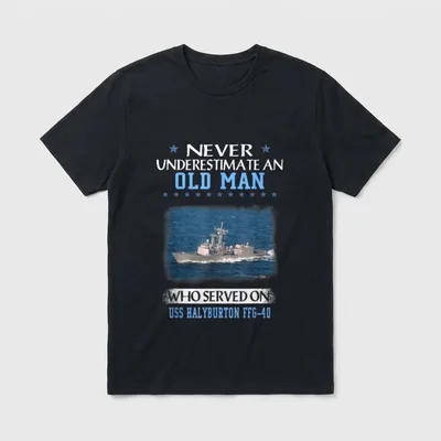 USS Halyburton FFG-40 Veterans Day Father T-Shirt – Classic T-Shirt in Black
