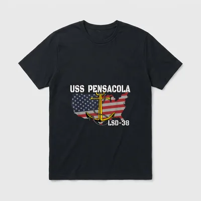 USS Pensacola LSD-38 Dock Landing Ship T-Shirt – Classic T-Shirt in Black