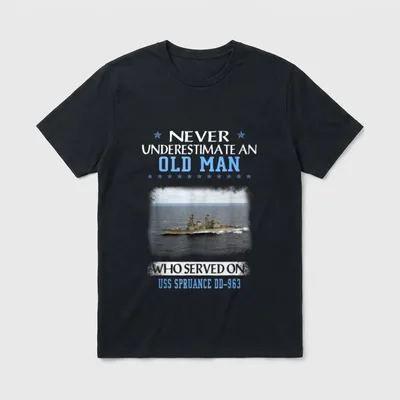 USS Spruance DD-963 Destroyer Class Veterans T-Shirt – Classic T-Shirt in Black