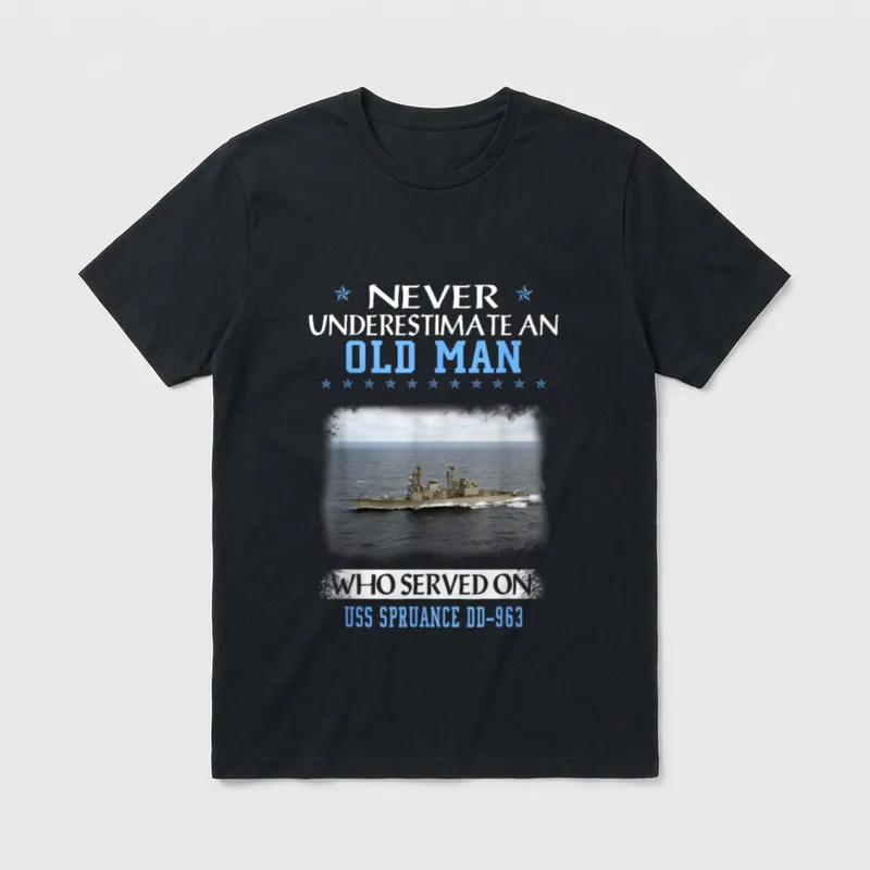 USS Spruance DD-963 Destroyer Class Veterans T-Shirt – Classic T-Shirt in Black