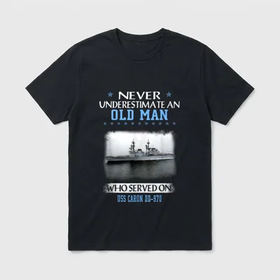 USS Caron DD-970 Destroyer Class Veterans T-Shirt – Classic T-Shirt in Black