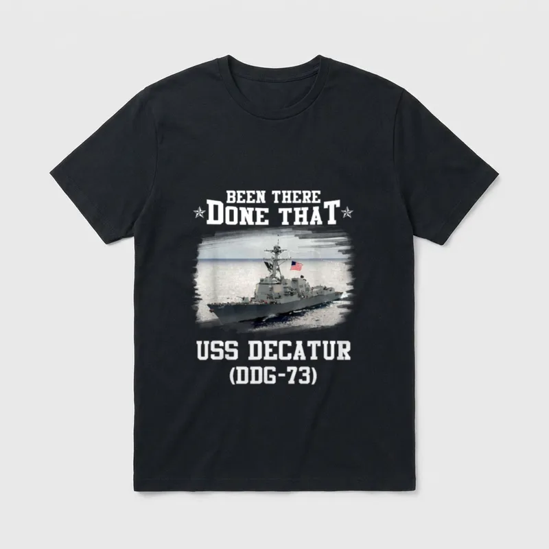 USS Decatur DDG-73 Veterans Day Father T-Shirt – Classic T-Shirt in Black