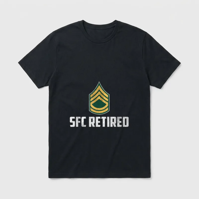 Sergeant First Class SFC Rank Veteran T-Shirt – Classic T-Shirt in Black
