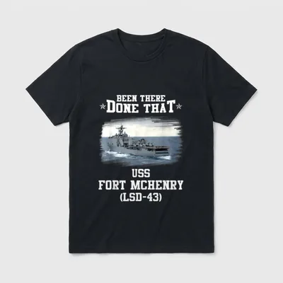 USS Fort McHenry LSD-43 Veterans Father T-Shirt – Classic T-Shirt in Black