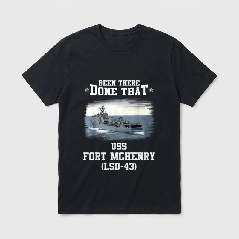 USS Fort McHenry LSD-43 Veterans Father T-Shirt – Classic T-Shirt in Black