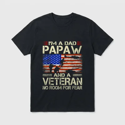 I'm a Dad Papaw and Veteran T-Shirt – Classic T-Shirt in Black