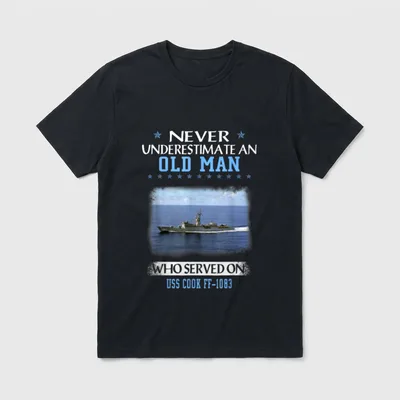 USS Cook FF-1083 Veterans Day Father T-Shirt – Classic T-Shirt in Black