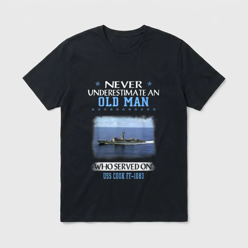 USS Cook FF-1083 Veterans Day Father T-Shirt – Classic T-Shirt in Black