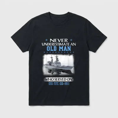 USS Fife DD-991 Destroyer Class Veterans T-Shirt – Classic T-Shirt in Black