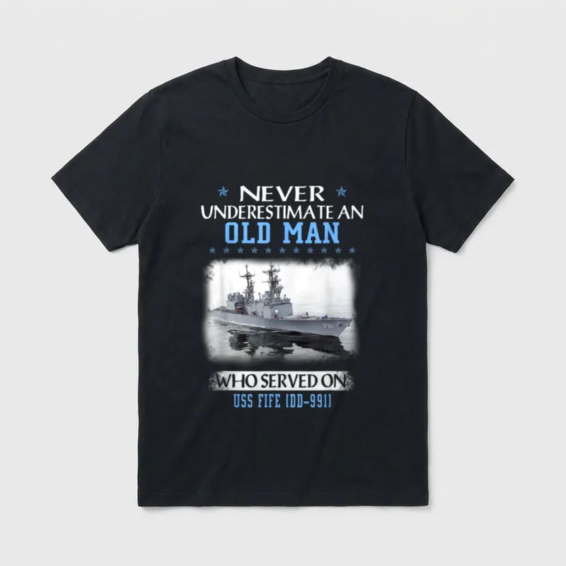 USS Fife DD-991 Destroyer Class Veterans T-Shirt – Classic T-Shirt in Black