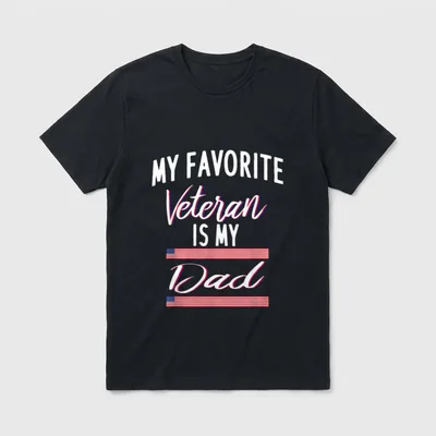 My Favorite Veteran Is Dad Occasion T-Shirt – Classic T-Shirt in Black