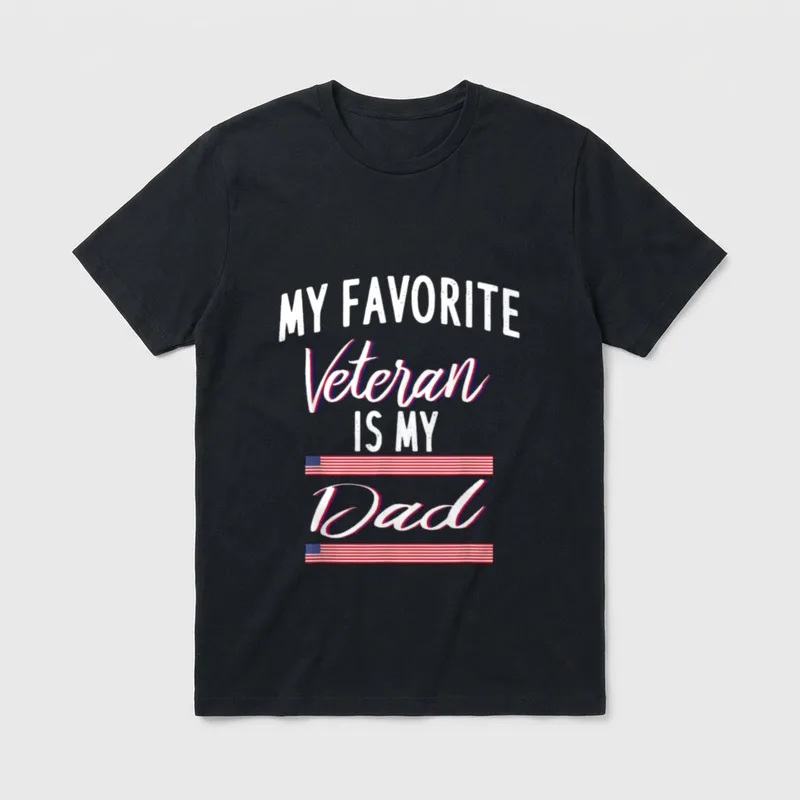 My Favorite Veteran Is Dad Occasion T-Shirt – Classic T-Shirt in Black