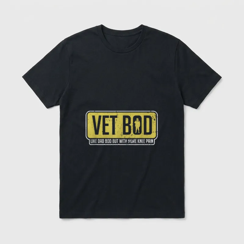Knee Pain Veteran Joke T-Shirt – Classic T-Shirt in Black