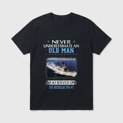 USS Nicholas FFG-47 Veterans Day Father T-Shirt – Classic T-Shirt in Black