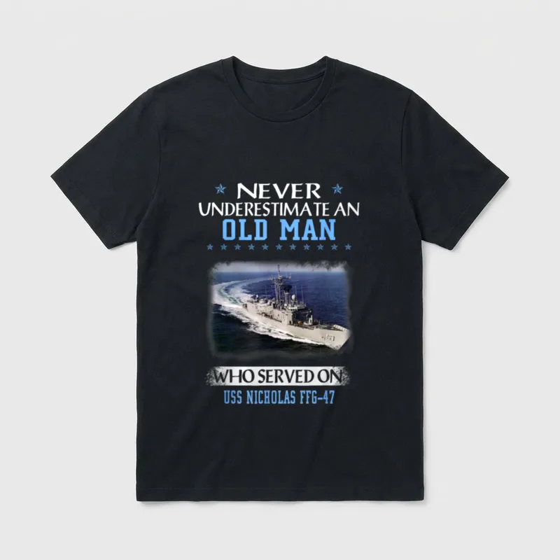 USS Nicholas FFG-47 Veterans Day Father T-Shirt – Classic T-Shirt in Black