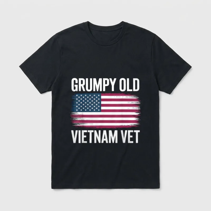 Vet USA Flag Veterans Day Dad T-Shirt – Classic T-Shirt in Black